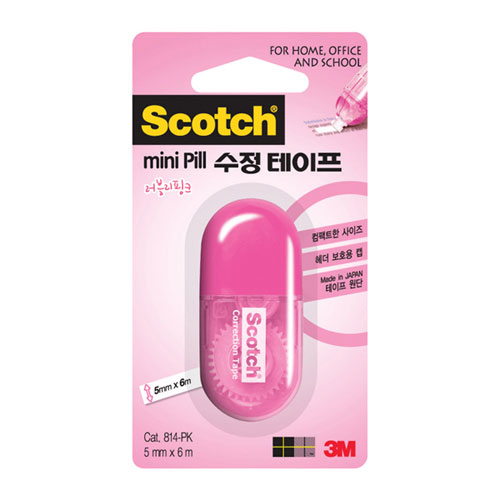 3M)미니필 수정테이프(5mm*6m/핑크)