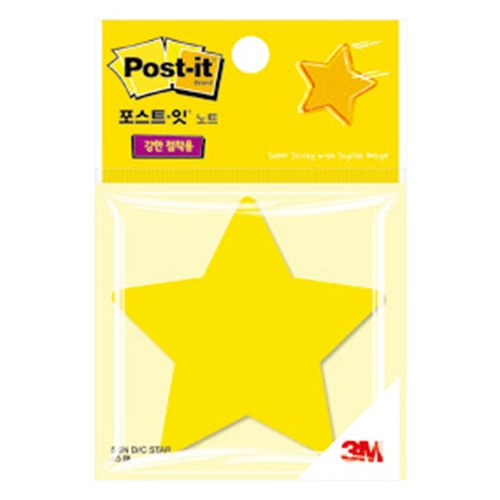 3M)포스트-잇 강한 점착용 모양노트(별)