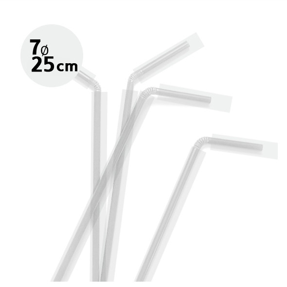 개별포장 자바라 스트로우 투명 (7mm x 25cm) (5,000개입)