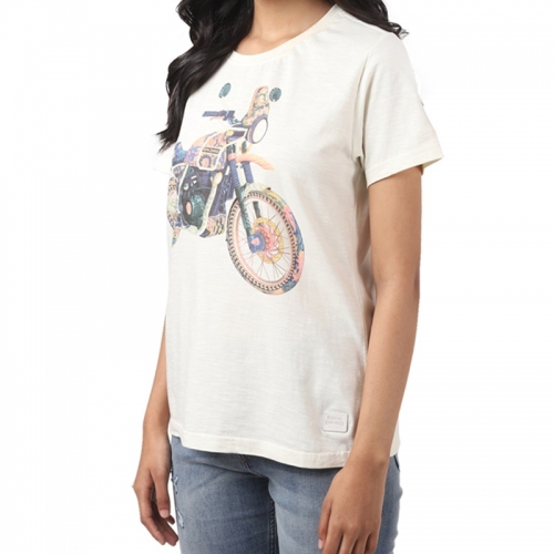 여성 히말라얀 오프 화이트 반팔 티셔츠