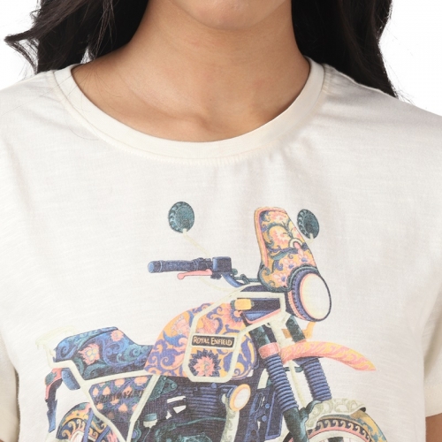 여성 히말라얀 오프 화이트 반팔 티셔츠