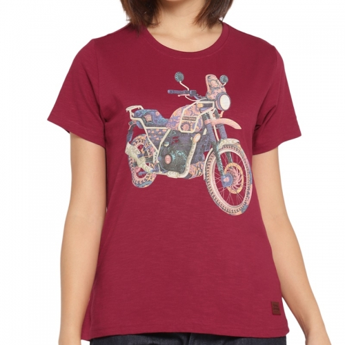 여성 히말라얀 체리 레드 반팔 티셔츠