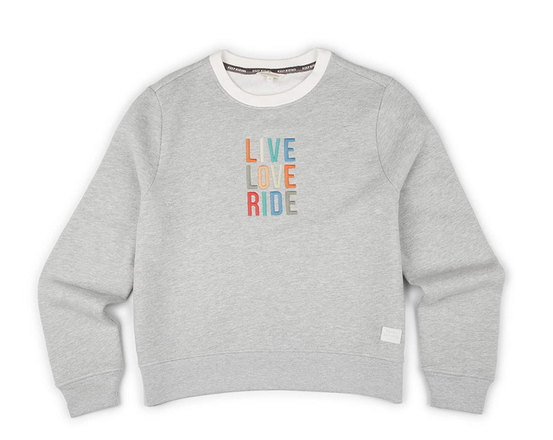 여성 LIVE LOVE RIDE 그레이 라운드 티셔츠