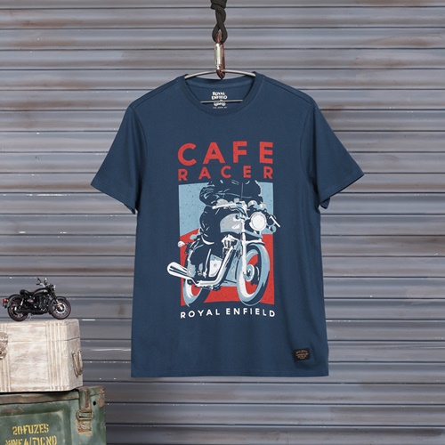 로얄 카페 레이서 네이비 티셔츠