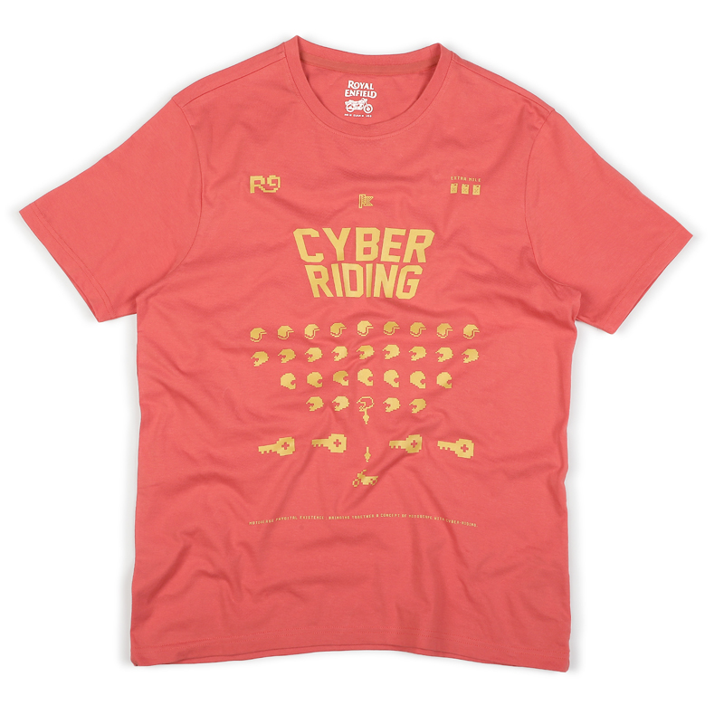 사이버 라이딩 레드 반팔 티셔츠