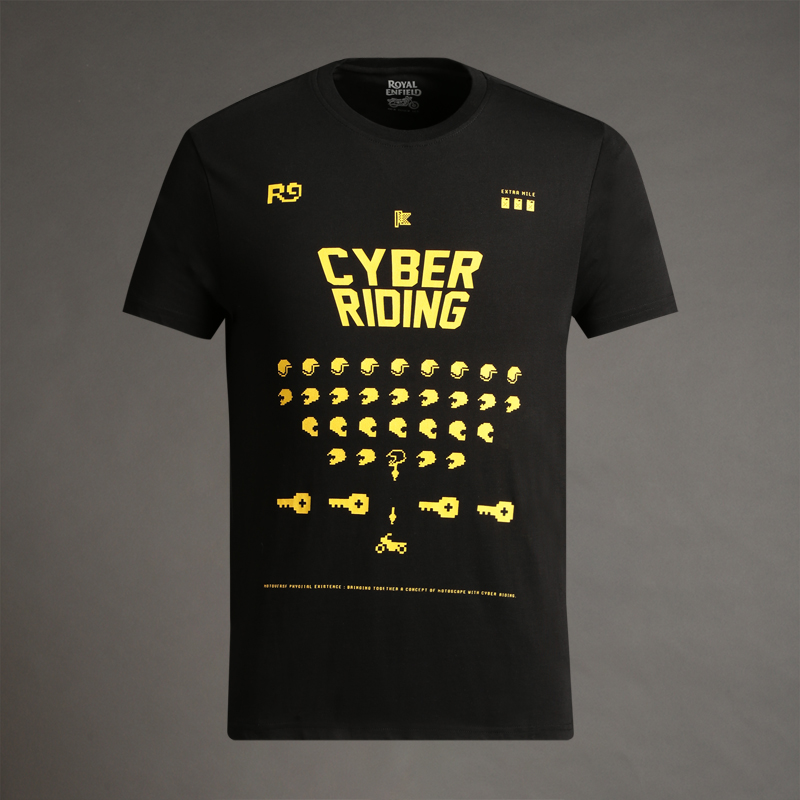로얄 사이버 라이딩 블랙 반팔 티셔츠